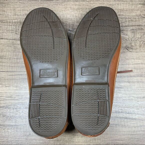 BASS MEN'S 2-EYE BOAT SHOES SIZE: 9.5~COLOR: TAN - Picture 6 of 8